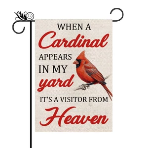 Cardinal Garden Flag Vertical Double Sided Farmhouse Burlap Yard Outdoor Deco... - Picture 1 of 6