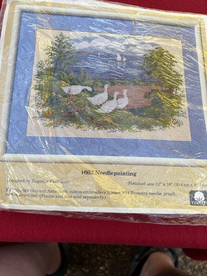 Creative Circle Needlepainting Kit #1663 NIP. Geese And Sailboats - Image 1 of 4