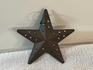 Adorno Navidad Rústico 5 Puntos Estrella con Recorte Estrellas en Perímetro PO9400 - Imagen 1 de 4