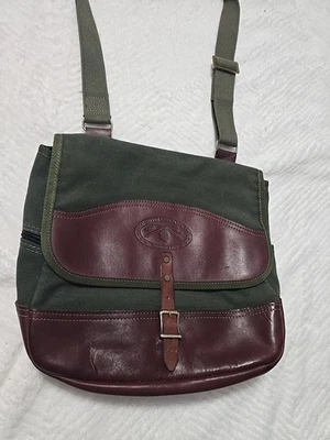 Bolso de hombro mensajero de cuero de lona verde Orvis Forrest EE. UU. Foto 1 de 4