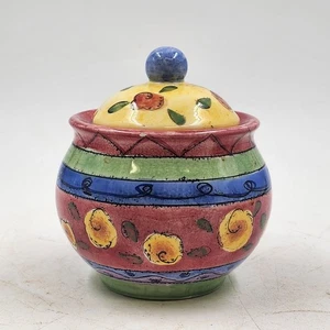 Sango Sweet Shoppe Zuckerdose mit Deckel 5" Sue Zipkin Keramik bunt Thailand - Bild 1 von 11