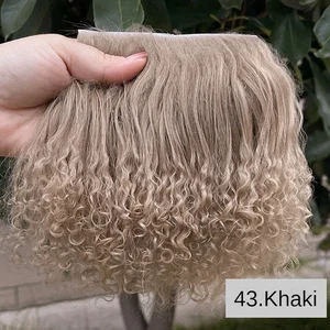 Sheepskin Wool Lamb Mongolia Farm Fur Pelt Hair Row Curly Hair Dolls Wigs B6 - Picture 1 of 36