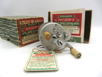 Carrete de pesca vintage Pflueger Nº 1963 Nobby en caja/manual, ¡¡etiqueta!!! Foto 1 de 4