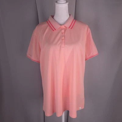 Lady Hagen Polo Shirt Women XL XXL Coral Pink Knit Sun UPF 25+ Golf Tennis NEW - Image 1 of 4