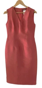 MAX MARA Studio Pink Shift Dress Tailored Midi Linen Silk Mix Sleeveless UK 10 - Picture 1 of 5