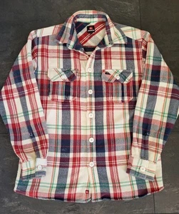 Men's Vintage Quicksilver Jacket Shacket Button Up Red Multi Check Size Small - Picture 1 of 7