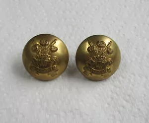 2x British Army:"3rd CARABINIERS OFFICER'S BRASS BUTTONS" (19mm, Pitt & Co, WW2) - Foto 1 di 3