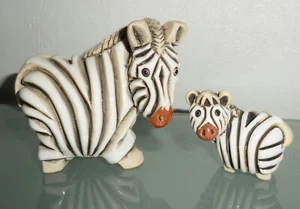 JUEGO DE ESTATUILLAS DE CEBRA ARTESANIA RINCONADA DE CERÁMICA DE COLECCIÓN HERMOSO DISEÑO - Imagen 1 de 5