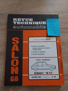 Revue technique RENAULT 16 TS 1.6 1600 R 1161 RTA SALON Auto 1968 - Picture 1 of 11