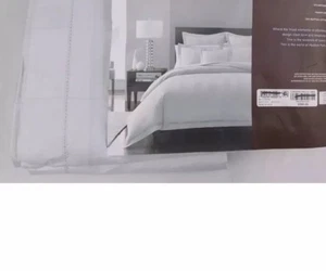 Hudson Park 600 TC Stripe Collection  KING Duvet +2 Euro Shams. Cloud Blue - Picture 1 of 10