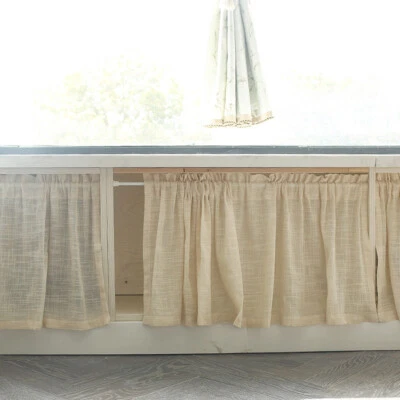Short Curtain Treatment Half Small Curtain Kitchen Cafe Cabinet Window Drape - Image 1 of 4