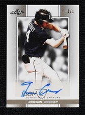 2019 Leaf Perfect Game National Showcase 1/1 Jackson Grabsky #BA-JG1 Auto 0v2f