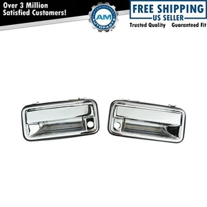 Chrome Outer Exterior Outside Door Handle Pair Set for 95-00 Chevy GMC C/K Truck - Picture 1 of 4