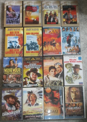 16 x VHS Western Sammlung - OOP/John Wayne/Clin Eastwood/Warner/MGM/DEFA/UV - Bild 1 von 2
