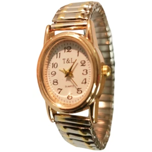 Quarz Damen Armbanduhr oval Edelstahl Zugarmband Damenuhr Metallzugband Flexband - Bild 1 von 2