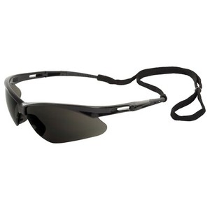 ERB Octane Smoke/Gray Black Safety Glasses Sun Wrap Z87+ Z94+ W/ Neck Cord
