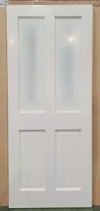 4 Panel White Primed Obscure Glazed External Door - 44mm Three sizes available - Picture 1 of 4