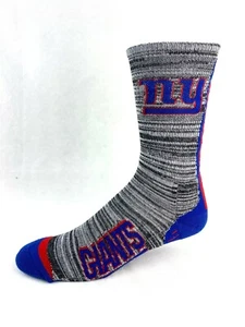 New York Giants Gray Charcoal RMC Vortex Deuce Crew Socks - Picture 1 of 2