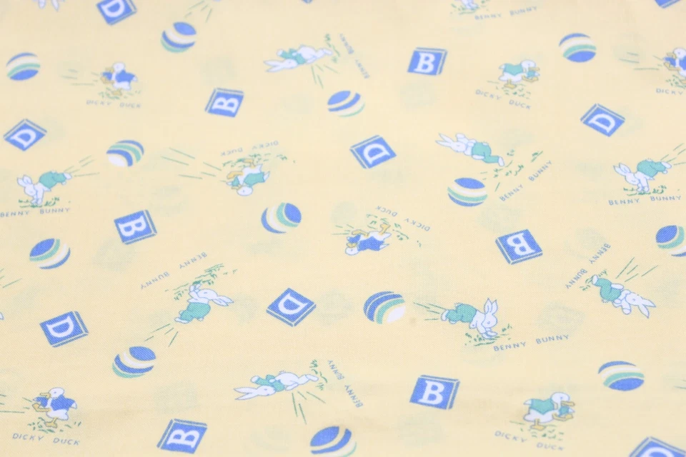 Moda Cotton Fabric Vntg Old Fashioned 30's Playtime Benny Bunny Duck BY THE YARD - Image 1 of 4