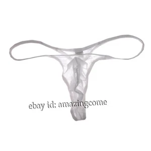 Men's Semi See-through Micro Thong Underwear Sexy Guys Jockstrap Tangas G-String - Picture 1 of 28
