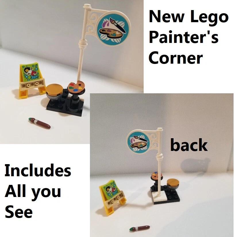 乐高迷你人偶艺术家街头博览会设置油漆棕榈绘画标志刷 — 第 1/1 张图片