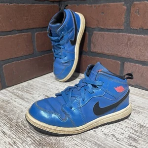 Nike Air Jordan 1 Retro 2014 Mid Sport Blue infrared Toddler 10C 640735-423 - Picture 1 of 7