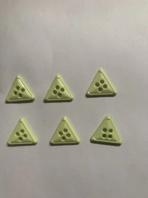 6 X Lime Green Triangle SHAPED BUTTONS Acrylic Buttons - Image 1 of 2