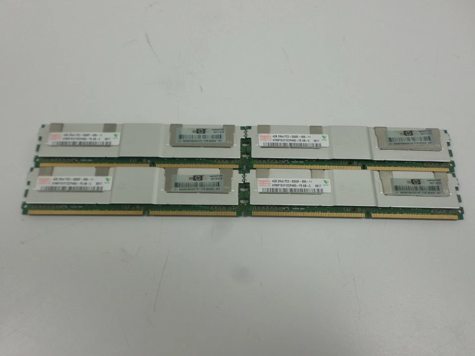 Lot of 4 Hynix HYMP151F72CP4N3-Y5 16GB 4GB PC2-5300F-555-11 DDR2 Server Memory - Image 1 of 3