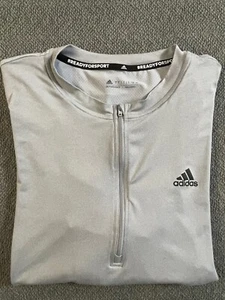 Adidas Lightweight 1/4 Zip Gray Jacket Men's LARGE Aeroready - Picture 1 of 14