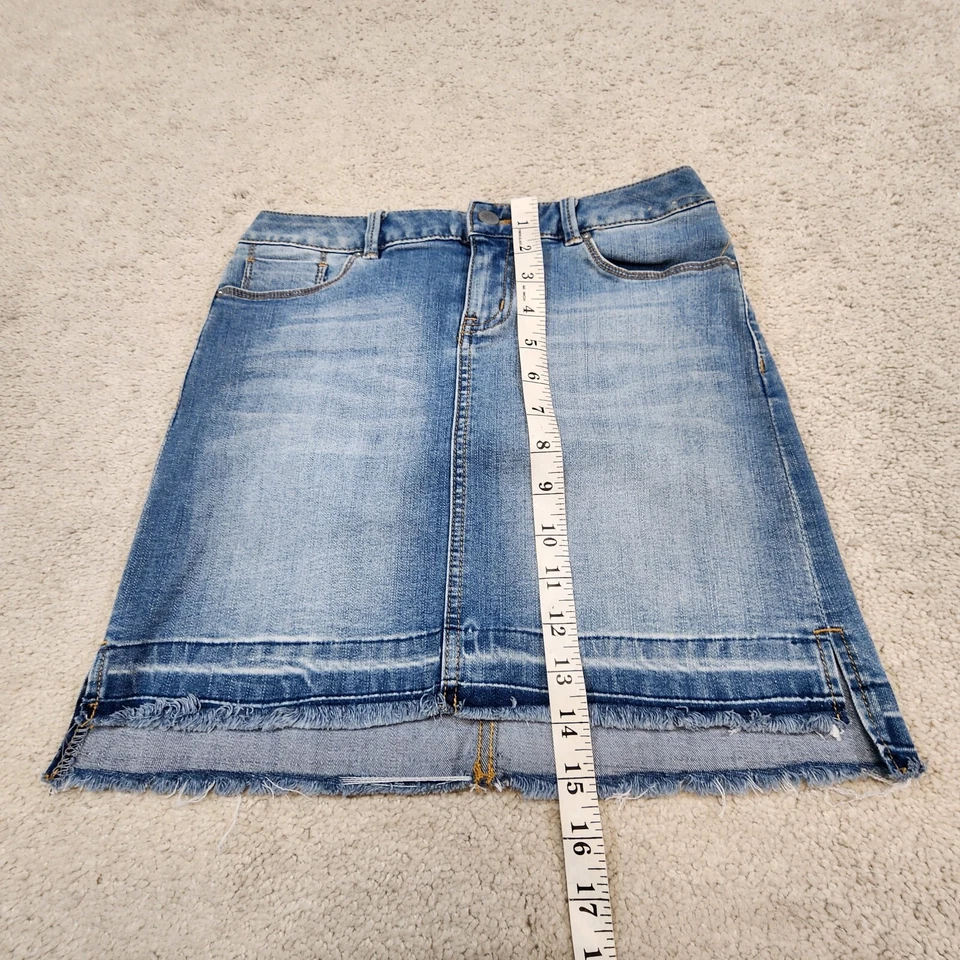 calvin klein boyfriend cut off raw hem jean mini skirt size 12/26 - Image 1 of 4