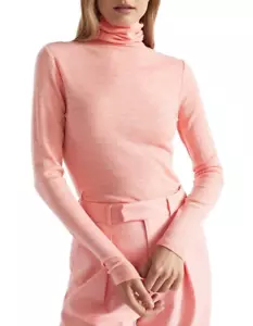 Seed Heritage Merino BabyWool Roll Neck Top in Pale Peony Marle, M, Brand New - Picture 1 of 6