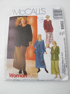 Vintage McCall’s Gr. 22W-28Wseparates Muster 2988 ungeschnitten (T)Top Rock - Bild 1 von 6