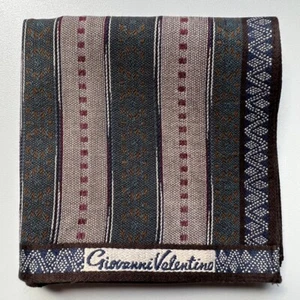 HANDKERCHIEF VINTAGE GEOMETRIC PATTERNED MEN'S POCKET SQUARE COTTON 17" B0493 - Picture 1 of 2