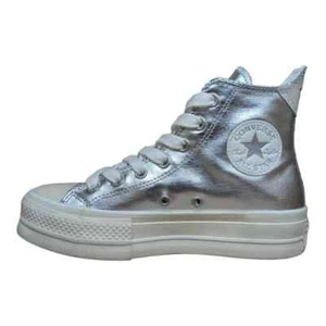 Converse Chuck Taylor All Star Lift Hi Platform Silver Shiny Metallic Women Sz 9 - Picture 1 of 5