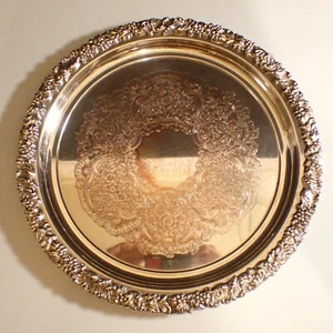Vintage Hecworth Round Silver Plate Tray - 28cm - Silver Plated - Picture 1 of 14