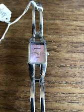 Ladies KIMIO Square Shaped Lilac Face SS Half Bangle Watch W884/61