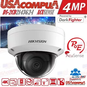 Hikvision 4MP PoE DS-2CD2143G2-I 4 Megapixel Outdoor IP Network Dome Camera - Picture 1 of 5