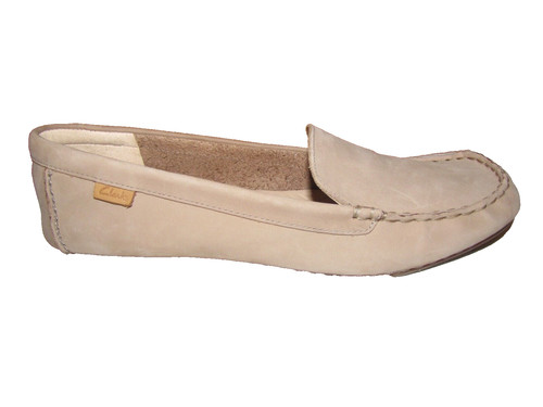 MOCASSINI CLARKS BELLI COMODI BEIGE SABBIA PELLE NABUK COMFORT GUIDA TAGLIA 10M