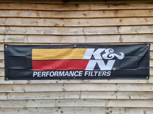 K&N Banner - Workshop Car Garage Man Cave Display Sign Toy - Picture 1 of 1