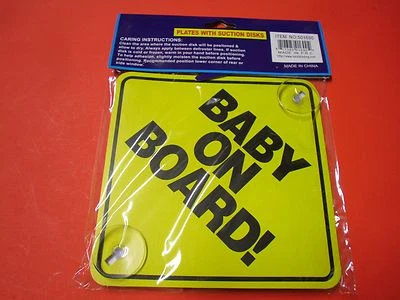 Placas de plástico 4PK BABY ON BOARD con discos de succión Stay-Put para coches furgoneta SUV A1 Foto 1 de 2