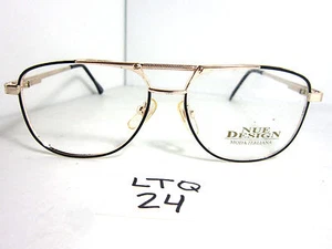 Vtg 80s NUE DESIGN 2287 Aviator Sun Eyeglass Frame Moda Italiana Gold (LTQ-24) - Picture 1 of 4