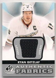 Ryan Getzlaf 12-13 UD SP Game Used Authentic Fabrics Game Used Jersey