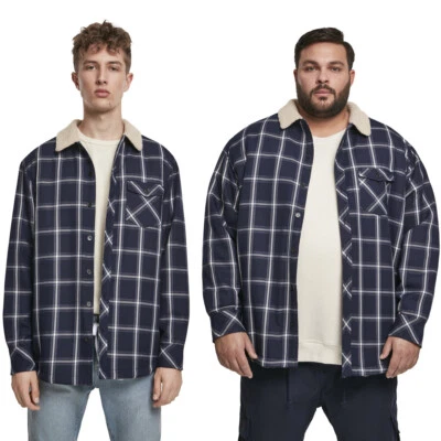 Urban Classics Sherpa Lined Shirt Jacket Checkered Men's Lumberjack S- 5XL - Image 1 of 2