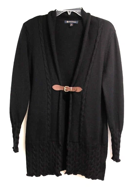 Cárdigan Brooks Brothers Academia Lana Suéter Talla M Azul Marino Cuero Hebilla Foto 1 de 4