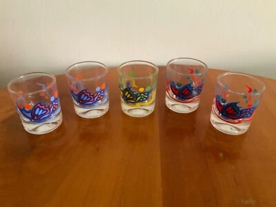 5 x Schnapsglas Stamperl bunt 70er/80er Party Shot - Bild 1 von 4