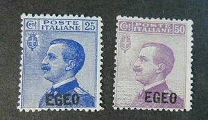 ITALIA ITALY 1912 EGEO Emissioni Generali" Fr.d' ITALIA SVR " 2V. cpl set MNH** - Imagen 1 de 2