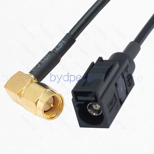 Fakra-A female Black to SMA male right angle RG174 cable Kable For GPS Antenna - Picture 1 of 11