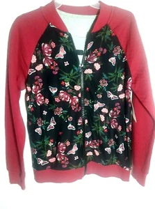 WONDER NATION-GIRLS SET "S" "M" "L" "XL FLORAL/RED JACKET & GRAPHIC GRAY T-SHIRT - Picture 1 of 3