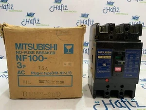 MITSUBISHI NF100-SH 15 A 3 POLE NO FUSE BREAKER FREE FAST SHIPPING - Picture 1 of 10