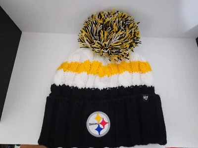 Pittsburgh Steelers '47 Marca Gorro Pom Puño Tejido Sombrero Nuevo sin Etiquetas Foto 1 de 3
